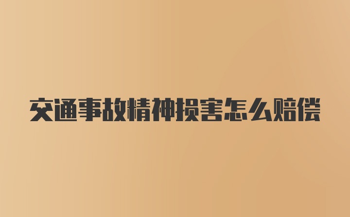 交通事故精神损害怎么赔偿