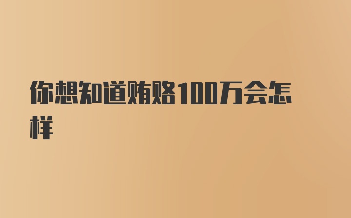 你想知道贿赂100万会怎样