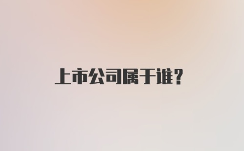 上市公司属于谁？