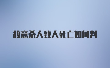 故意杀人致人死亡如何判