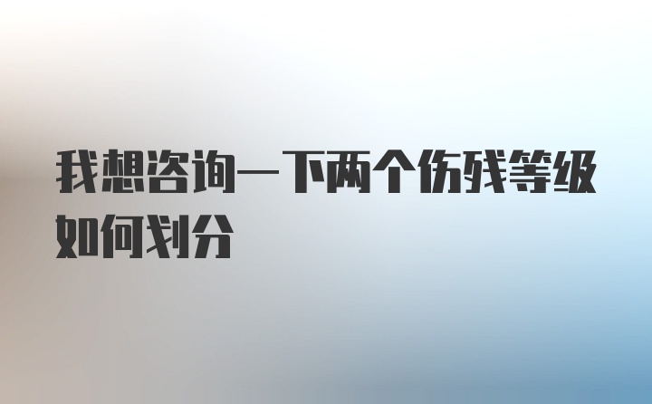 我想咨询一下两个伤残等级如何划分