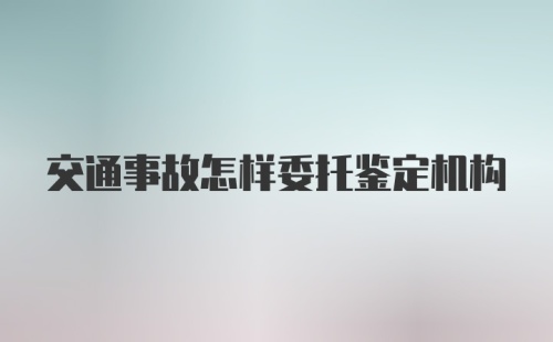 交通事故怎样委托鉴定机构