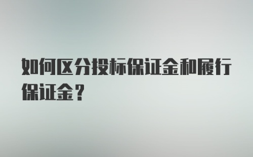 如何区分投标保证金和履行保证金？