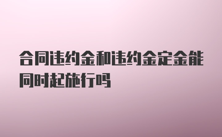 合同违约金和违约金定金能同时起施行吗