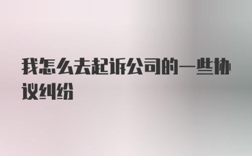 我怎么去起诉公司的一些协议纠纷