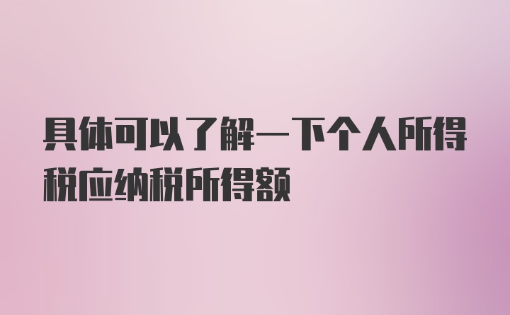 具体可以了解一下个人所得税应纳税所得额