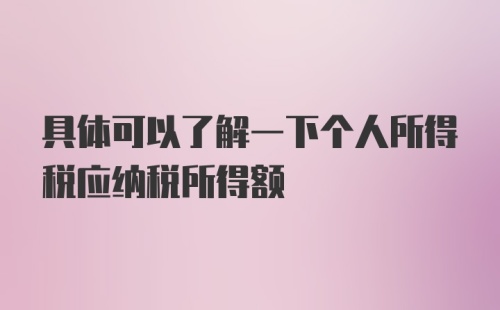 具体可以了解一下个人所得税应纳税所得额