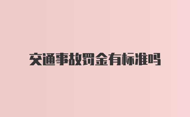 交通事故罚金有标准吗