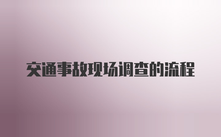 交通事故现场调查的流程