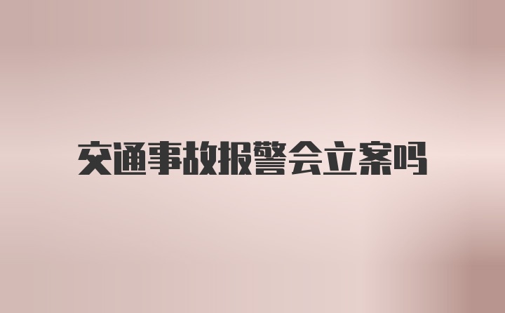 交通事故报警会立案吗