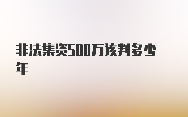 非法集资500万该判多少年