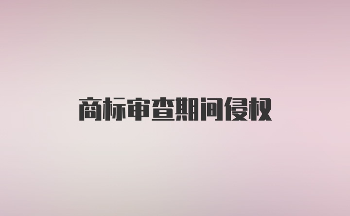 商标审查期间侵权