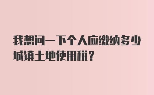 我想问一下个人应缴纳多少城镇土地使用税？