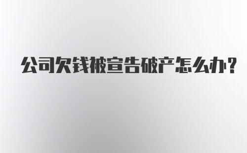 公司欠钱被宣告破产怎么办？