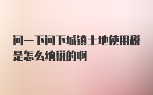 问一下问下城镇土地使用税是怎么纳税的啊