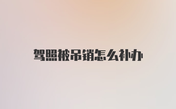 驾照被吊销怎么补办