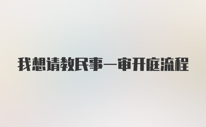 我想请教民事一审开庭流程