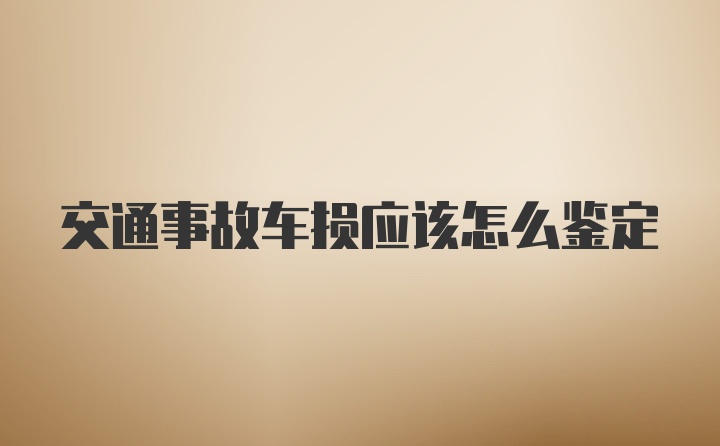 交通事故车损应该怎么鉴定