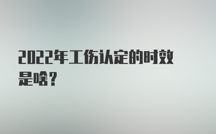 2022年工伤认定的时效是啥？