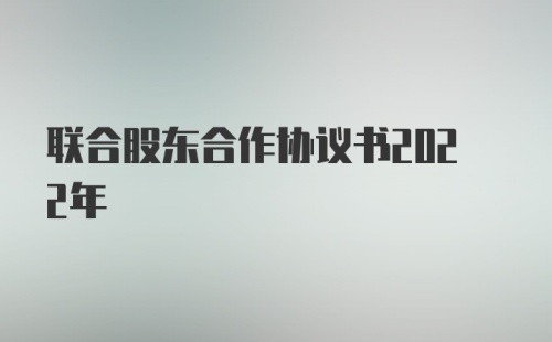 联合股东合作协议书2022年