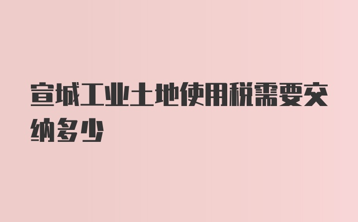 宣城工业土地使用税需要交纳多少