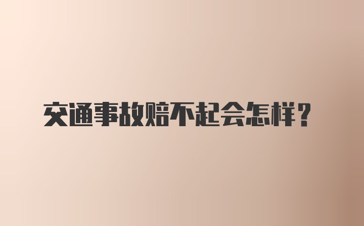 交通事故赔不起会怎样?