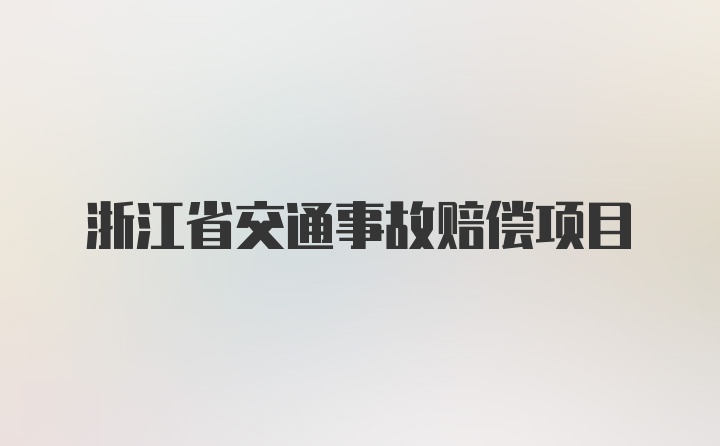 浙江省交通事故赔偿项目