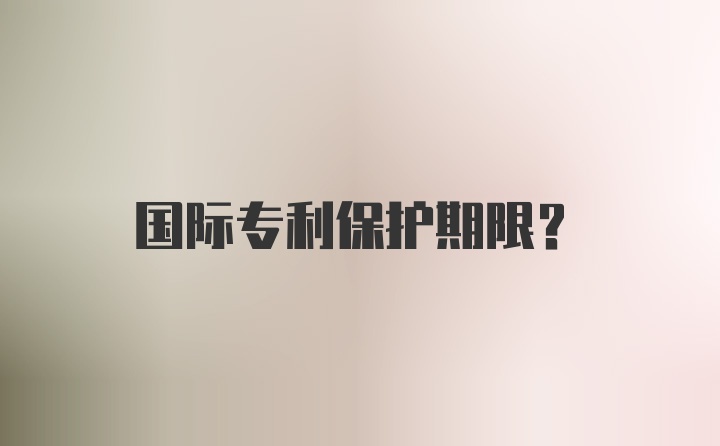 国际专利保护期限？