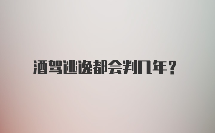 酒驾逃逸都会判几年？