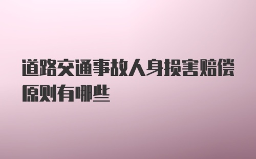 道路交通事故人身损害赔偿原则有哪些