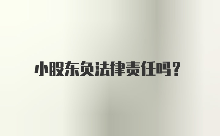 小股东负法律责任吗？