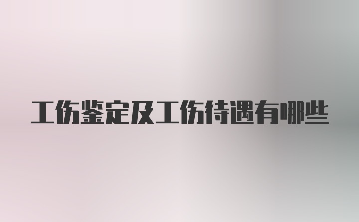 工伤鉴定及工伤待遇有哪些