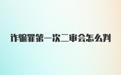 诈骗罪第一次二审会怎么判