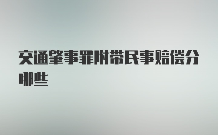 交通肇事罪附带民事赔偿分哪些