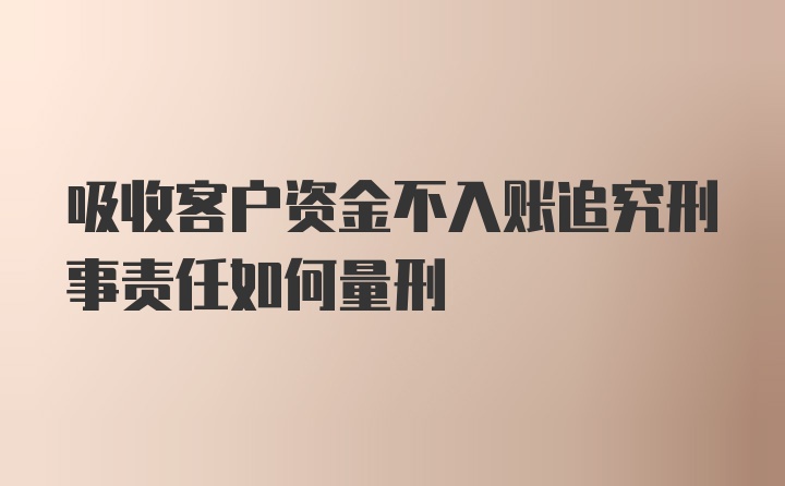 吸收客户资金不入账追究刑事责任如何量刑