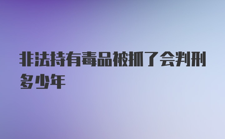 非法持有毒品被抓了会判刑多少年