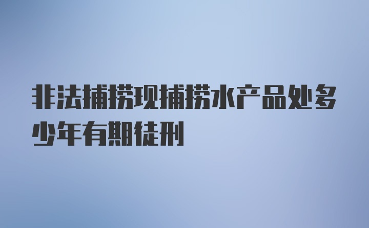 非法捕捞现捕捞水产品处多少年有期徒刑