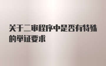 关于二审程序中是否有特殊的举证要求