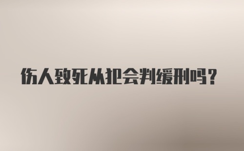 伤人致死从犯会判缓刑吗？