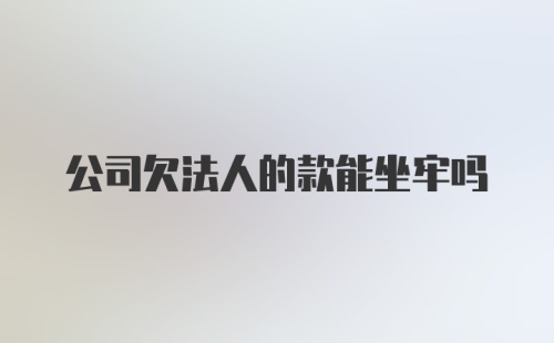 公司欠法人的款能坐牢吗