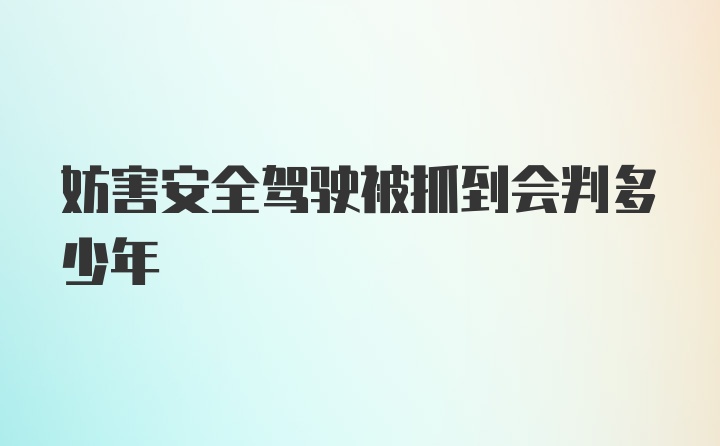 妨害安全驾驶被抓到会判多少年