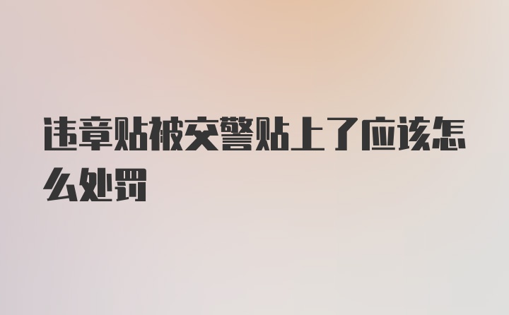 违章贴被交警贴上了应该怎么处罚