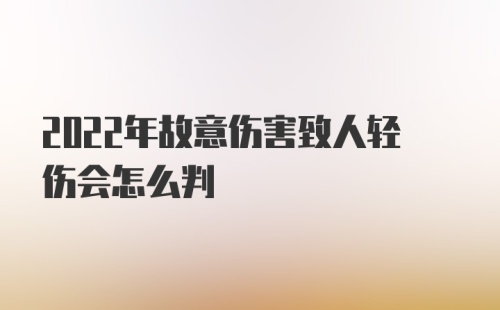 2022年故意伤害致人轻伤会怎么判