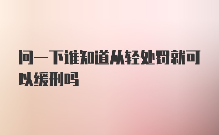 问一下谁知道从轻处罚就可以缓刑吗