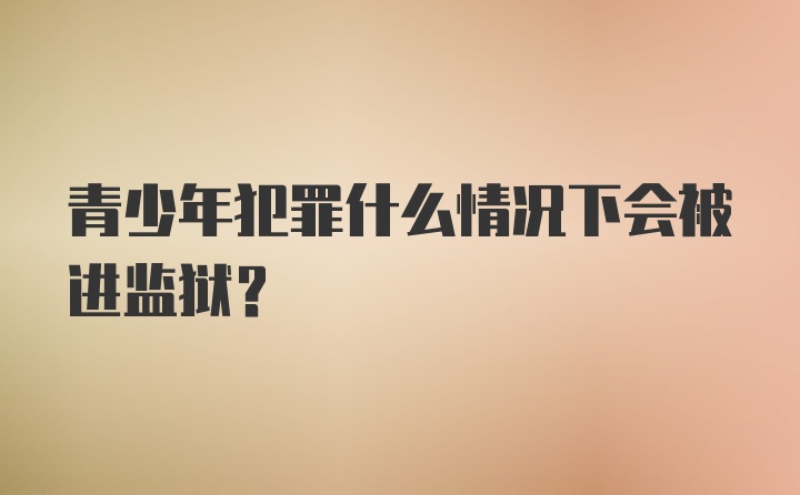 青少年犯罪什么情况下会被进监狱？