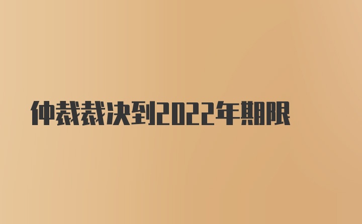 仲裁裁决到2022年期限