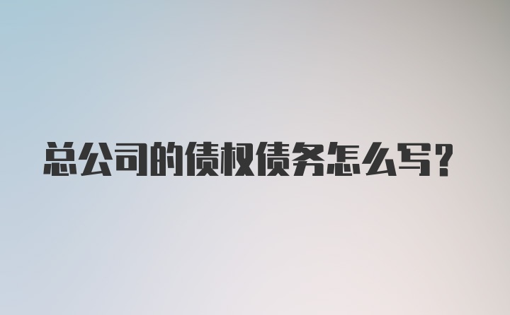 总公司的债权债务怎么写？