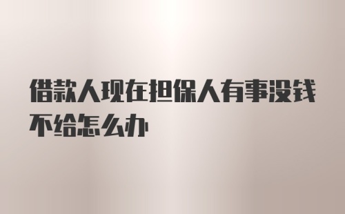 借款人现在担保人有事没钱不给怎么办