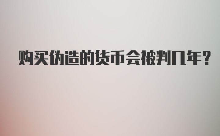 购买伪造的货币会被判几年？