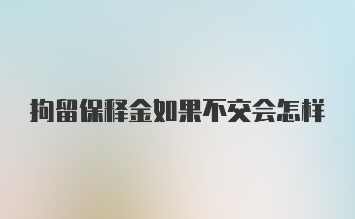 拘留保释金如果不交会怎样